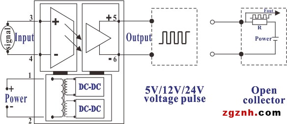 V/F频率脉冲信号转换器接线图