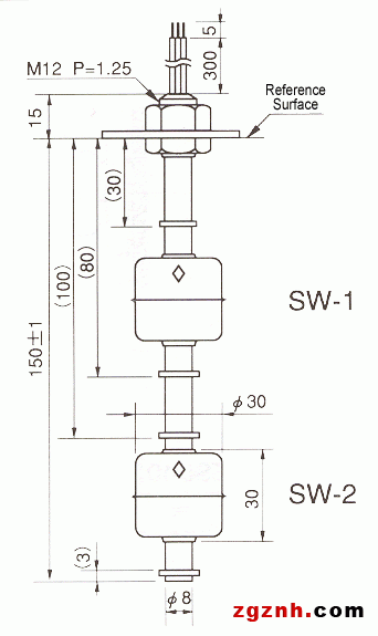 液位传感器（水位传感器）FS-9521尺寸规格