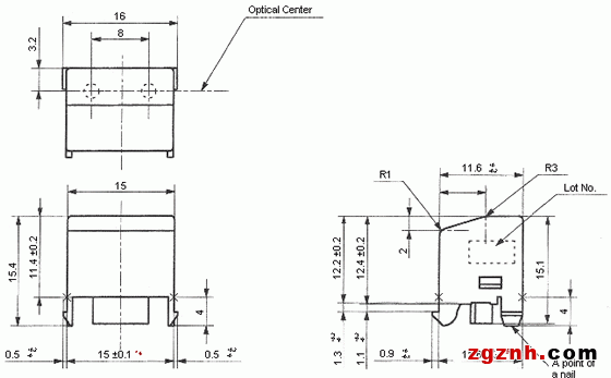 光电传感器（光学传感器）ON-171-A8尺寸规格