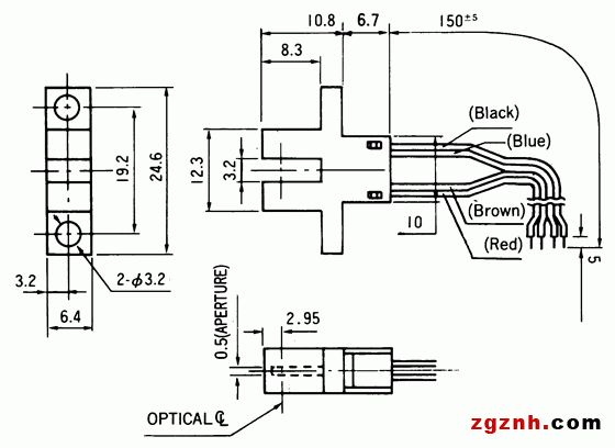 光电传感器（光学传感器）OJ-3001尺寸规格