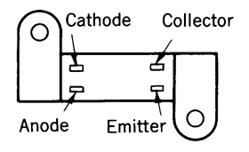 光电传感器（光学传感器）OJ-2206针脚图（仰视）