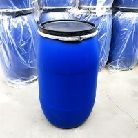 200L法兰塑料桶200升铁箍桶200公斤大口径塑料桶蓝色