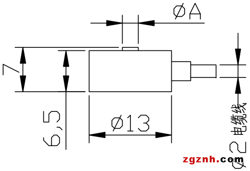 微型压力传感器CAZF-Y13尺寸图