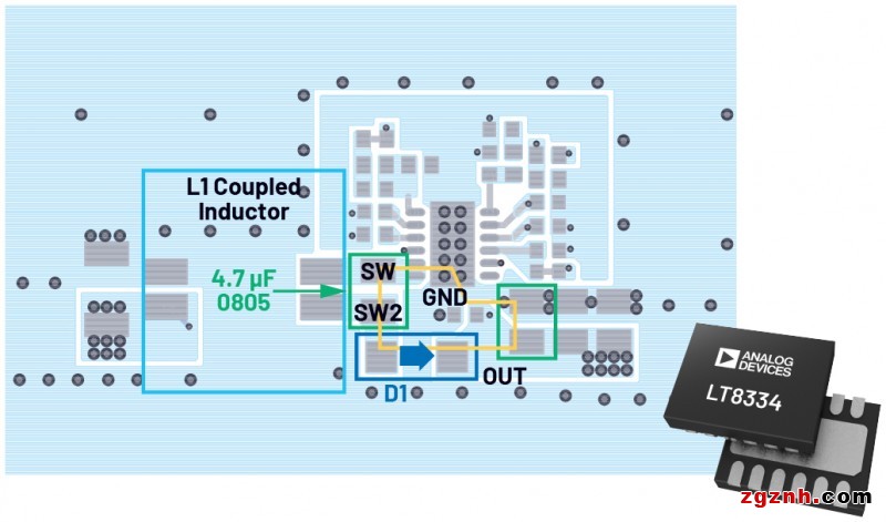 ADI 技术文章图5 - 异步DC-DC升压转换器（包含续流二极管）还能实现低辐射吗 