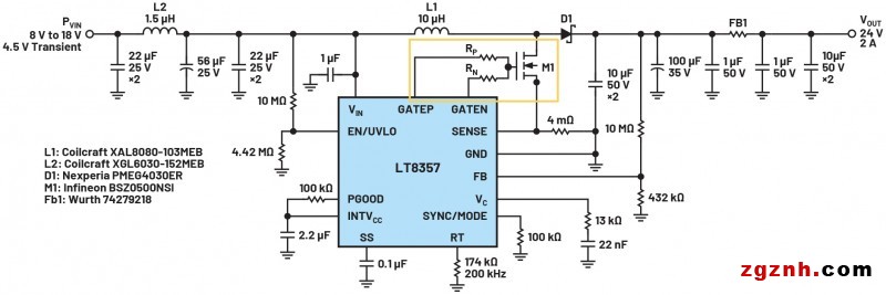 ADI 技术文章图7 - 异步DC-DC升压转换器（包含续流二极管）还能实现低辐射吗 