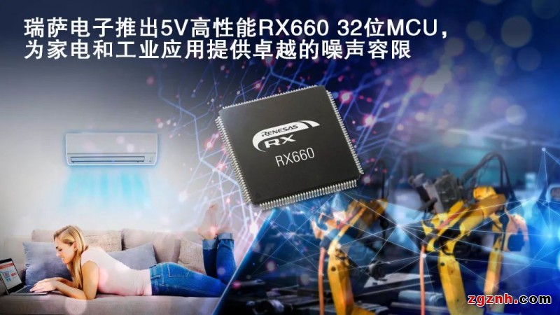 瑞萨电子推出5V高性能RX660 32位MCU，为家电和工业应用提供卓越的噪声容限
